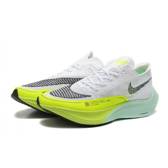 Nike ZoomX VaporFly NEXT% Blanc Jaune Chaussure Femme/Homme