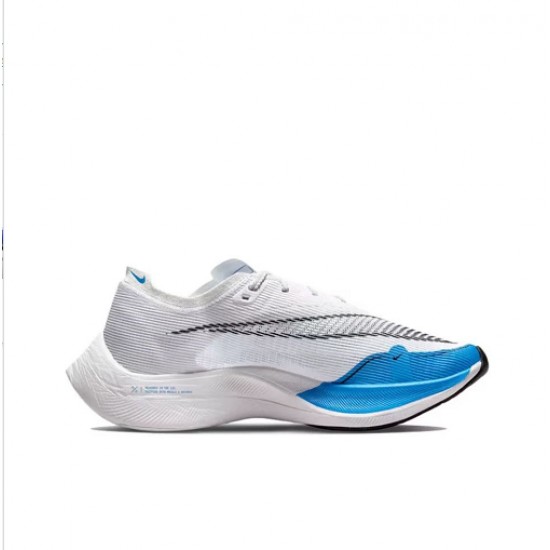 Nike ZoomX VaporFly NEXT% Blanc and Bleu Chaussure Femme/Homme