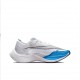 Nike ZoomX VaporFly NEXT% Blanc and Bleu Chaussure Femme/Homme