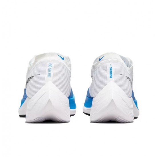 Nike ZoomX VaporFly NEXT% Blanc and Bleu Chaussure Femme/Homme